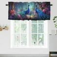thumbnail image 2 of Peacock Curtain Valances Teal Animal Rustic Flower Vintage Elegant Asian Wildlife Bird Window Treatment for Living Room Bedroom Bathroom 54 by 18 in, 2 Panel, 2 of 6