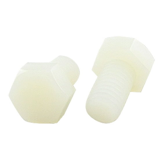 Unique Bargains 10 Pcs 8mm Thread Dia Hex Head white Plastic Fasteners Screws