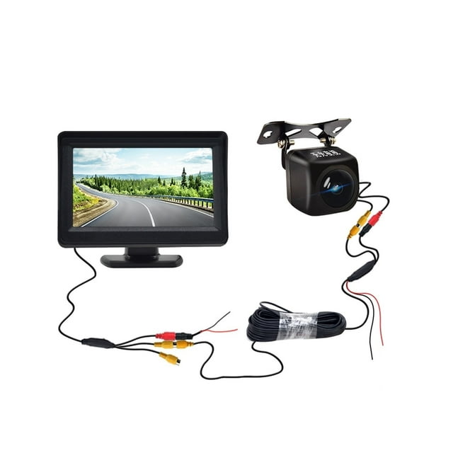 Easy to Install On-Board CCD Video Automatic Parking Monitor, Non-Light Night Vision Reversing Rear View Camera with Display ,Clear Night Vision