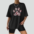 thumbnail image 4 of Birdeem Mode Femme T-Shirt Uni à Col Rond Imprimé à Manches Courtes Impression Blouse Ample Hauts, 4 of 5