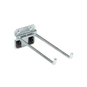 Triton Products® LocHook 5-3/4" Double Rod 80-Degree Bend Zinc Plated Steel Pegboard Hook for LocBoard, 5pk