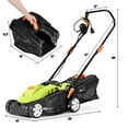 thumbnail image 3 of Costway 14-Inch 12Amp Lawn Mower w/Folding Handle Electric Push Lawn Corded Mower Green, 3 of 12