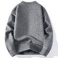 thumbnail image 4 of Lovskoo Men Casual Sweater Printing Round Neck Solid Color Long Sleeve Knit Sweater Gray, 4 of 8