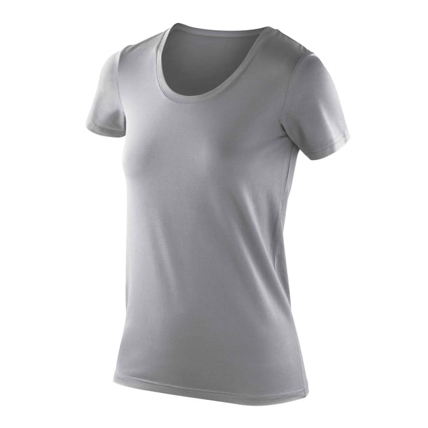 Spiro - Camiseta de manga corta modelo Impact Softex para mujer (Gris)