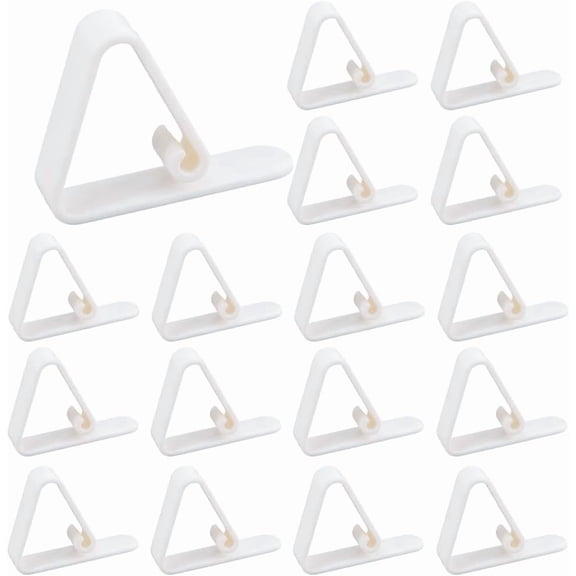 46Pcs Plastic Table Skirt Clips White Picnic Table Clips Desk Cloth Clips Tablecloth Accessories for Outdoor Camping Picnic Wedding Party Event Kitchen Home Supplies 1.73x2.17x0.5in