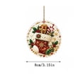 thumbnail image 2 of 6 Pcs Christmas Wooden Diamond Painting Ornament Kit,Round DIY Diamond Art Hanging Pendant Set with Pattern,Handmade Craft Supplies for Christmas Tree Decor,Holiday Family I, 2 of 6