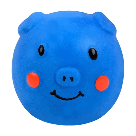 Squeaky Pig Dog Toy, Pig Dog Toy, Pig Toy for Dogs, Squeaky Dog Toy, Latex Dog Toys for Puppy and Small Dogs, Piggy Face Squeaky Dog Balls Rubber Soft Chewing Durable Fetch Play for Pug Pet Dog, Blue