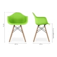 thumbnail image 6 of Aron Living Pyramid 17.5" Plastic and Beech Wood Armchairs in Green (Set of 4), 6 of 6