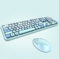 thumbnail image 2 of Mofii Sweet Keyboard Mouse Combo Mixed Color 2.4G Wireless Keyboard Mouse Set Circular Suspension Key Cap for PC Laptop Blue, 2 of 7