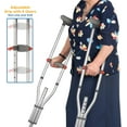 thumbnail image 7 of HUARK WARNO Lightweight Underarm Crutches with Height Adjustment up to 300 LBS, Aluminum Walking Aid for Teens to Adults Range 4’6”– 6’6”, Durable Crutches with Underarm Pad and Hand Grip, 1 PC, 7 of 7