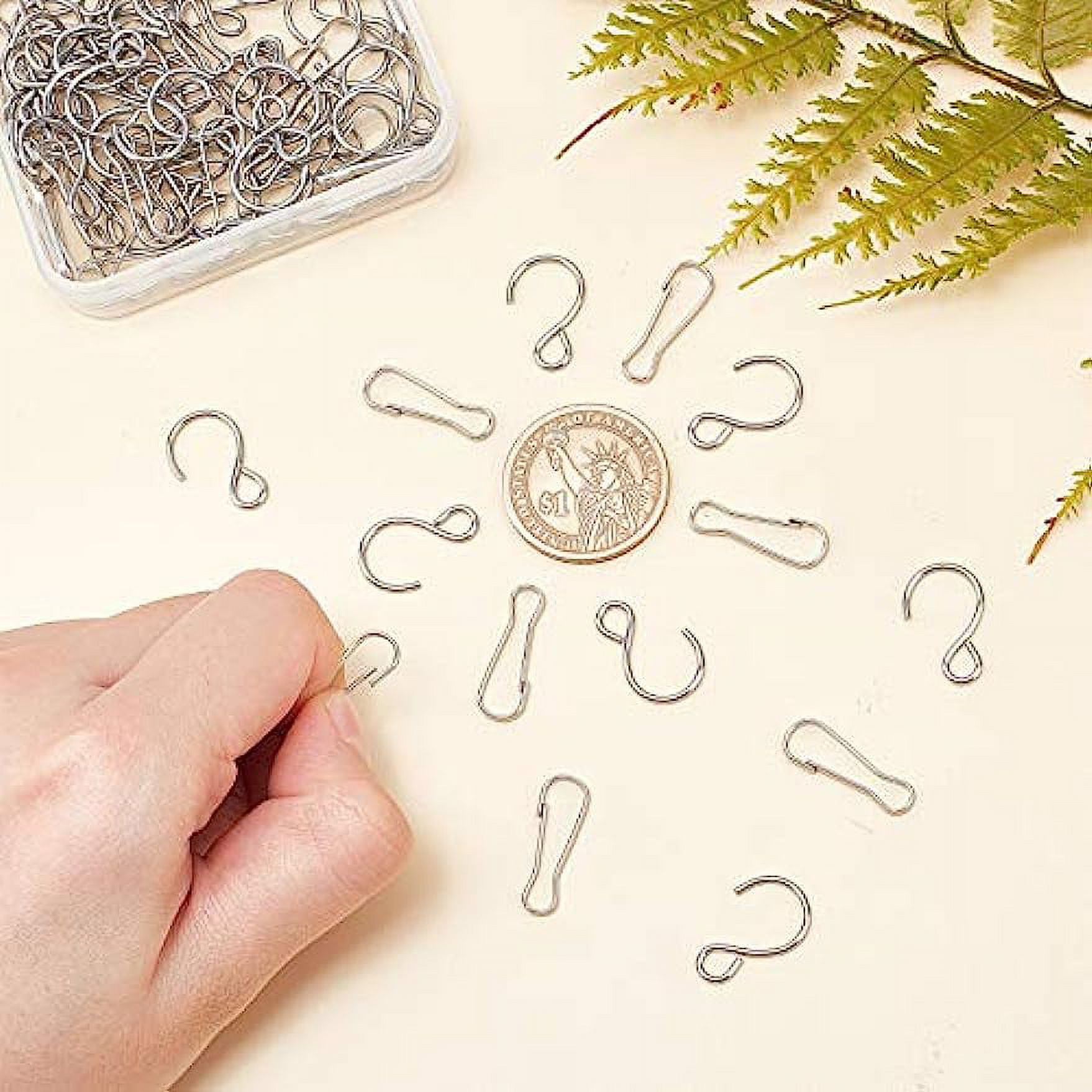 60pcs 2 Colors S-Hook Necklace Clasp 304 Stainless Steel Chain Clasps Metal S Hooks Clasps Connectors S-Shaped Hook for Necklace Bracelet Jewelry