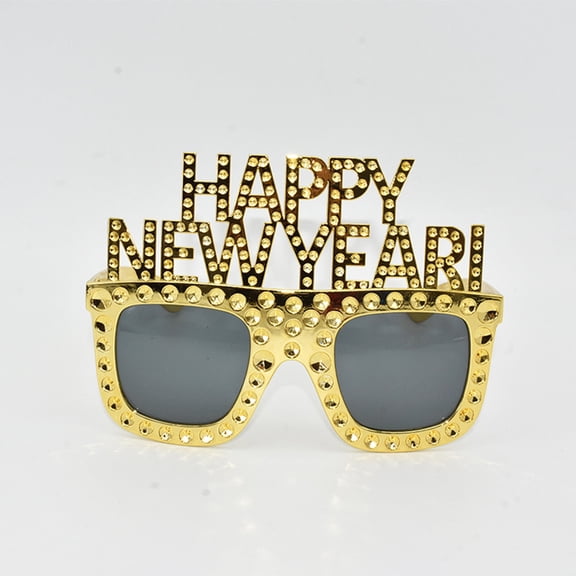 Luxshiny Golden Year Party Eyewear with Happy New Year Text for Festival Parties