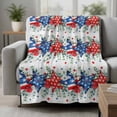 thumbnail image 2 of 4th of July Blanket Soft Cozy Warm Throw Blanket for Couch, Plush Fuzzy Flannel Fleece Blankets for Sofa, Blue Red Stars Independence Day Gray Plaid Bed Blankets Lightweight Gifts for Women, 40"x60", 2 of 9