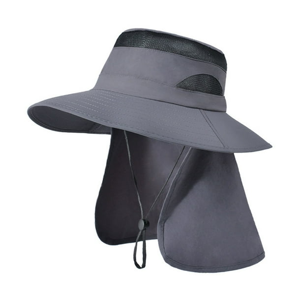 Sombrero unisex para actividades al aire libre en verano: malla transpirable, secado rápido, ala ancha y protección para el cuello, nailon/spandex, talla única (55-60 cm)