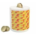 thumbnail image 2 of Colorful Piggy Bank, Fresh Ripe Citrus Fruits Orange Grapefruit and Lemon Repeating Circular Pattern, Ceramic Coin Bank Money Box for Cash Saving, 3.6" X 3.2", Multicolor, by Ambesonne, 2 of 4
