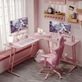 thumbnail image 5 of Homall L-Shaped Gaming Desk 51.2 Inches Corner Office Gaming Desk with Removable Monitor Riser, Pink, 5 of 9