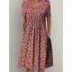thumbnail image 3 of Vestido Estampado Completo Con Pliegues, Vestido Casual De Cuello Redondo Y Manga Corta, Ropa De Mujer, 3 of 4