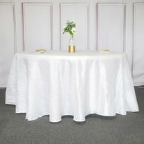 BalsaCircle 120" White Accordion Crinkle Taffeta Round Tablecloth Decoration