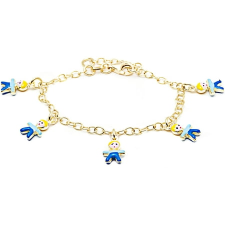 18kt Gold-Plated Sterling Silver Baby Charm Bracelet, 6
