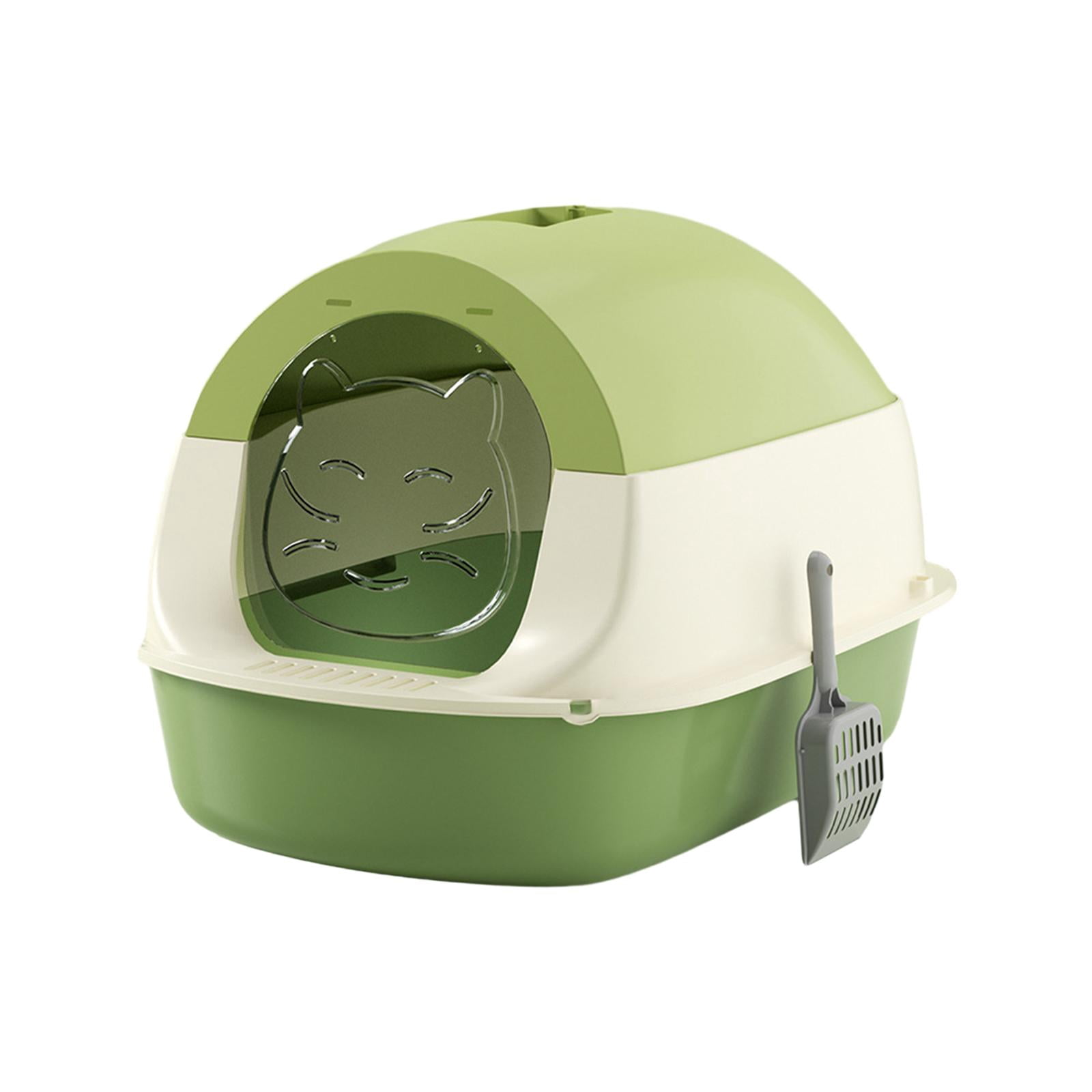 Bvdfgk Hooded Cat Litter Box Enclosed Cat Litter Box Easy to Clean Pet Supplies Sandbox green