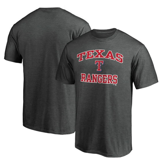 Men's Charcoal Texas Rangers Heart and Soul T-Shirt