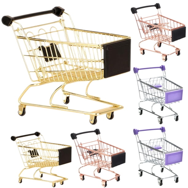 BRIGHTFUFU 6 modelos de carritos de compras para niños, carritos de supermercado, juguetes de simulación, adornos de escritorio