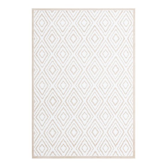 Unique Loom Hermitage Collection Area Rug - Loggias (6' x 9' Rectangle Snow White/Beige)