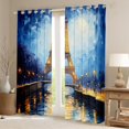 thumbnail image 2 of jejeloiu Chic Eiffel Tower Curtains Pack of 2 (42x84 Each),Oil Painting Aesthetic Curtains Blackout,Romantic Paris Bedroom Curtains For Men Women,Super Cozy Room Decor, 2 of 6