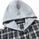 thumbnail image 5 of Ceisia Men's Casual Plaid Patchwork Hooded Button-Up Long Sleeve Shirt Gift, 5 of 9