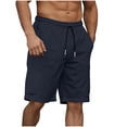 thumbnail image 2 of Mceream Mens Cargo Shorts Elastic Waist Lightweight Shorts with Pockets Summer Casual Athletic Work Short Pants Trendy Vacation Beach Pant Navy L, 2 of 7