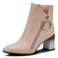 thumbnail image 2 of Azura Spring Step Fabulosa V Collar Ankle Boots for Women - Premium Leather Women's Chelsea Boots with Side Zippers, 2 of 9