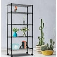 thumbnail image 5 of Ktaxon Commercial 5 Tier Storage Rack, Adjustable Rolling Metal Garage Shelving Chrome, 35''W x 14''D x 65''H, Capacity for 440lbs, 5 of 11