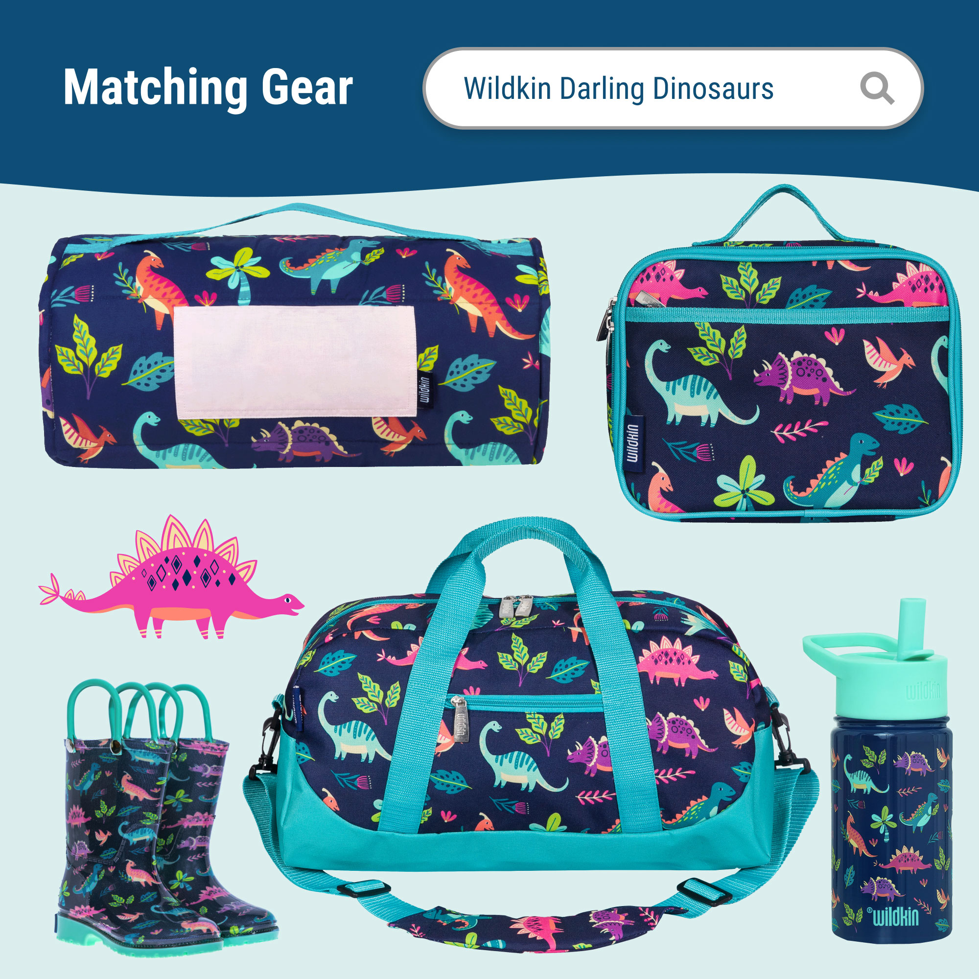 Mochila escolar y de viaje Wildkin para niños y niñas de 15 pulgadas (Dino Pals) 6