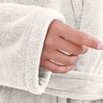 thumbnail image 4 of SELONE Fluffy Bathrobes for Women Coral Fleece Robe Lace up Long Sleeve Sleepwear with Pockets Spa Shower Housecoat, 4 of 8