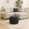 thumbnail image 3 of Gouchee Home Dotcom Alfa Round Black Pouf – Soft Velour Bean-Filled Ottoman for Living Room, Bedroom or Dorm, 3 of 6