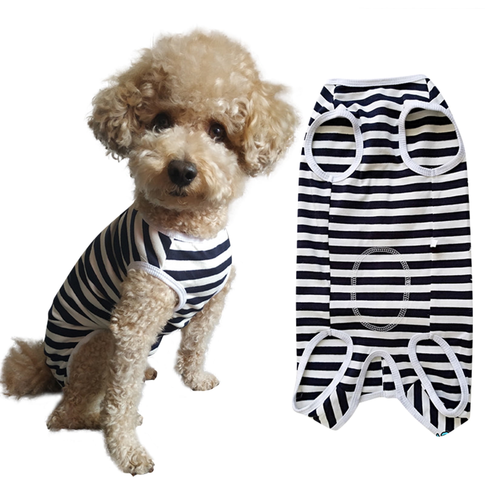 ASENKU Cotton Dog Recovery Suit，Striped Suitical Recovery Suit for Dogs