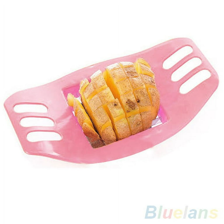 Be-tool Potato Cutter Corrugated Shape for Carrot Chip Vegetable French Fry Slicer Stainless Steel Yellow, Size: 115*100 mm/4.53*3.94 inch
