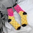 thumbnail image 5 of Picia Red Ice Cream Print Athletic Socks for Men & Women – Cushioned Moisture-Wicking Crew Socks for Sports, Running, and Training, Soft & Breathable Size 5-11, 5 of 6