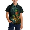 thumbnail image 2 of Blusa y camisa de manga corta con cuello vuelto, moderna e informal, con estampado del Día de San Patricio, con bolsillo, para uniforme escolar, para niños y niñas de 2 a 15 años., 2 of 7