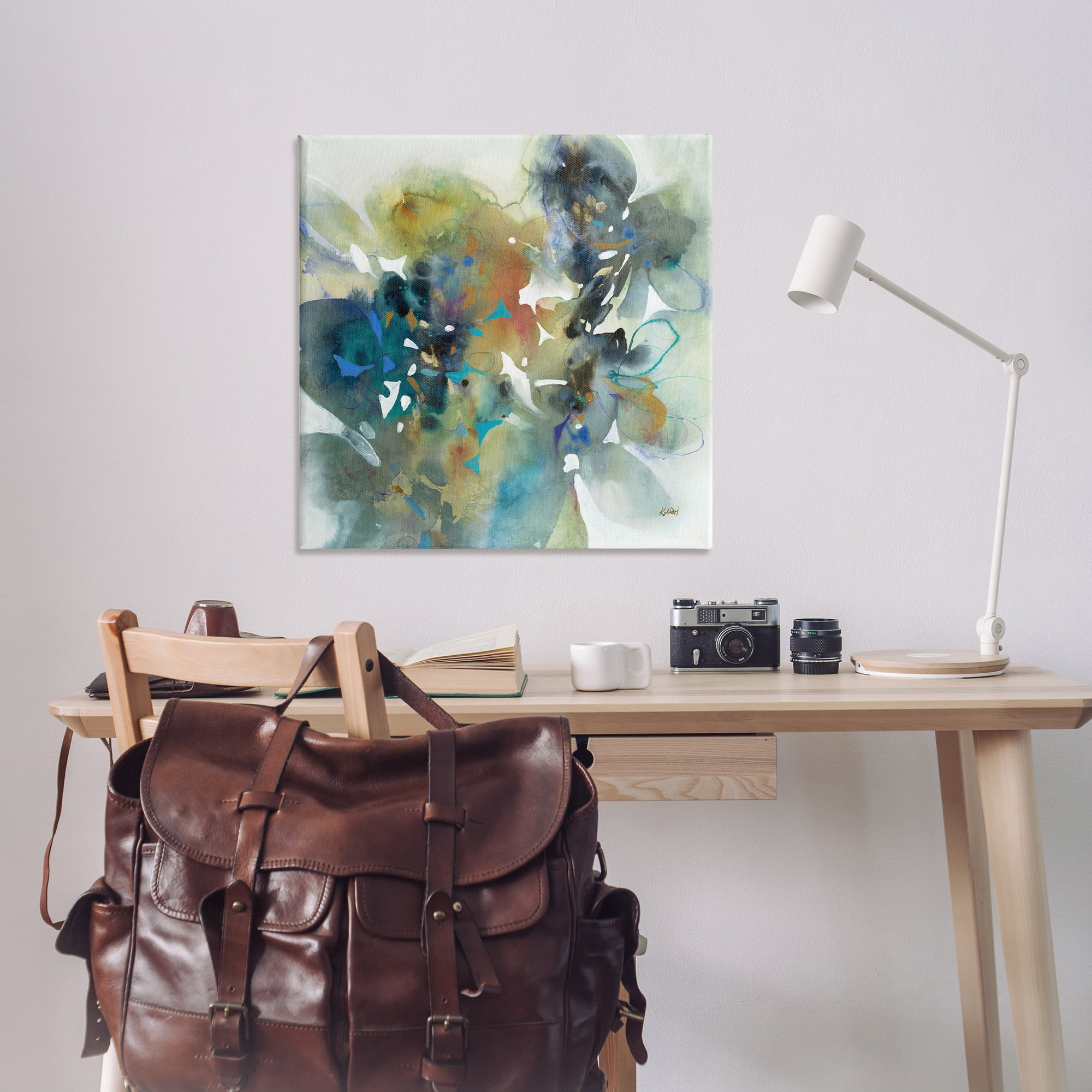 Stupell Industries Complex Splatter Distortion Abstract Painting Wrapped Canvas Art Print Wall Art, 36 x 36