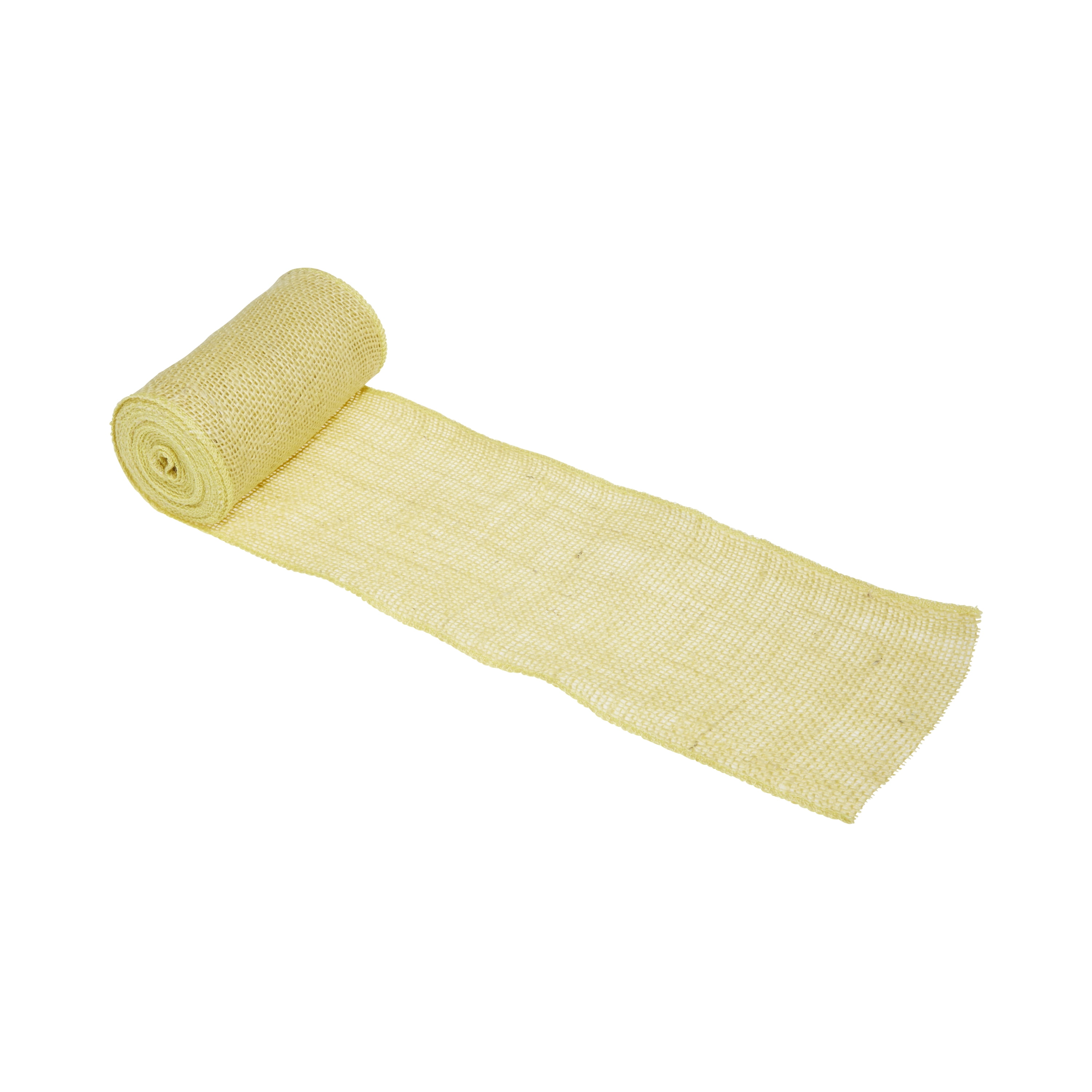 (2 pack) Love, Laugh, Craft Jute Burlap Roll Precut, Finished Edges, 6"W x 5-Yards, Lemon Yellow