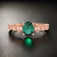 thumbnail image 3 of Sterling silver lab created emerald & milgrain set cubic zirconia ring, 3 of 6