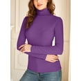 thumbnail image 2 of Women's Long Sleeve Slim Fit Mock Turtleneck Basic T-Shirts Blouse Tops, 2 of 5