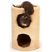 Angle View: 2 Story Fur Condo Cat Furniture - Blue base/Grey trim