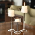 thumbnail image 4 of SDFGTstore Tall High Glass Candle Holder Long Stem Clear Tealight Candlestick Wedding Decor, 4 of 14