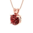 thumbnail image 2 of Clara Pucci 14K Rose Solid Hypoallergenic Gold 2.5Ct Natural Garnet Round Brilliant Cut Solitaire Designer Necklace Pendant For January, 2 of 6
