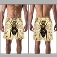 thumbnail image 3 of luoweisi Men's Beach Shorts Quick Dry Swim Trunks with Mesh Lining Bee S, 3 of 5