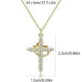 thumbnail image 4 of Rotatable Crown Cross Pendant Necklace 50cm Length Women 14K Yellow Gold Waterproof Color Retention Chain Neck Jewelry, 4 of 7