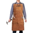 thumbnail image 1 of Delantal de Cuero para Carpintería, Delantal de Trabajo con 6 Bolsillos para Herramientas, Delantal de Soldador para Hombre y Mujer, Delantal de Taller Resistente al Calor y a las Llamas, Ajustable, 1 of 5