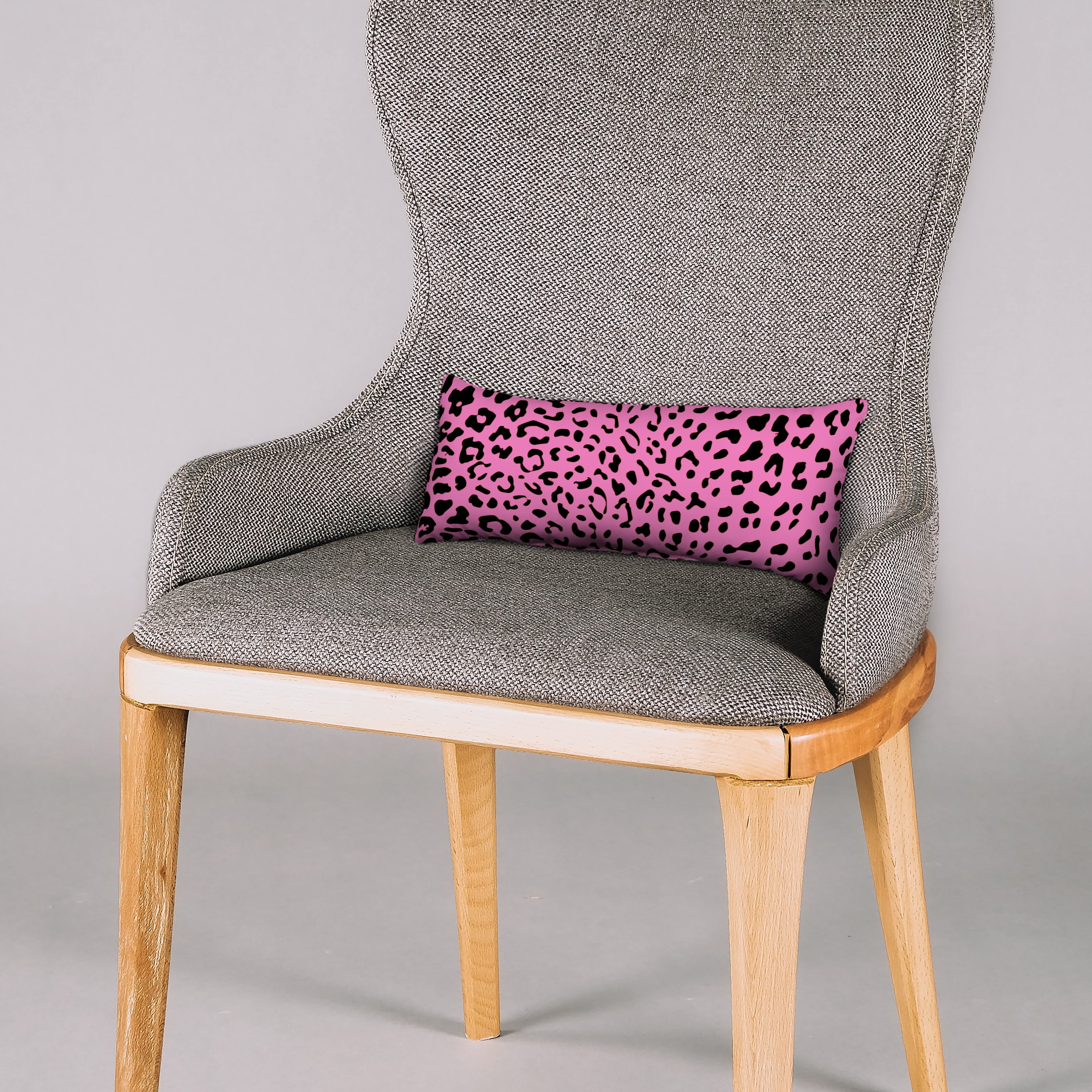 Everything Comfy Leopard Print Decorative Pillow, 16x6 Inch, Pink,